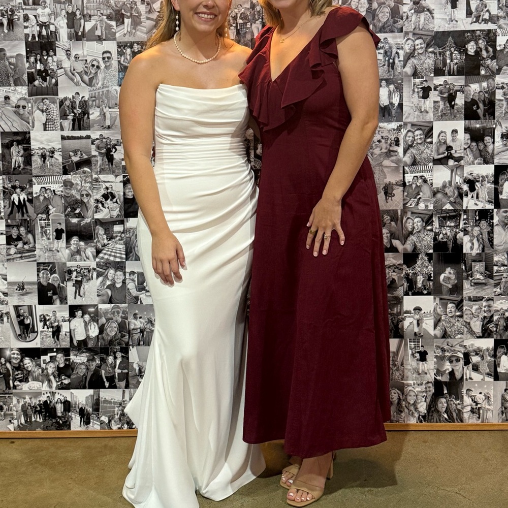 Universal Thread Burgundy Ruffle Maxi Dress - Picture 4 of 4